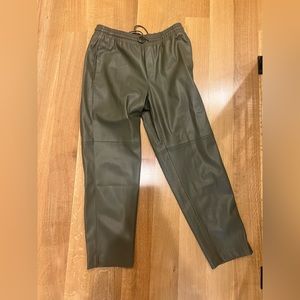 Mango leather effect trousers.